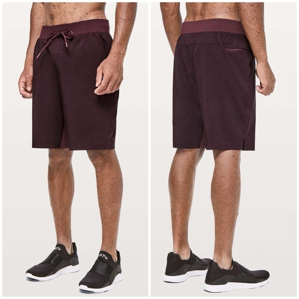 Lululemon T.H.E. Short *Luxtreme Liner 9" Heathered Texture Printed Dark Adobe - Picture 3 of 11